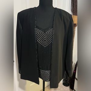 R&M Richard’s Beaded 2pc Set Cami and Jacket Size 14p.